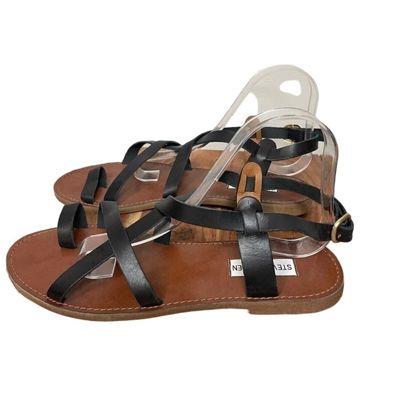 Steve Madden Agathist Black Leather Strappy Sandal, NWOT, 10M - Picture 8 of 9